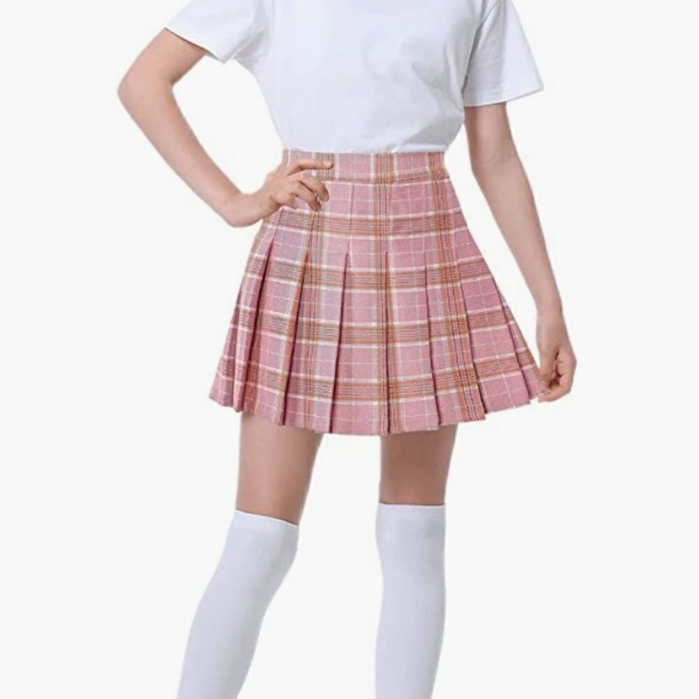 Sangtree Pink Plaid Pleated Mini Skirt Size 4-5